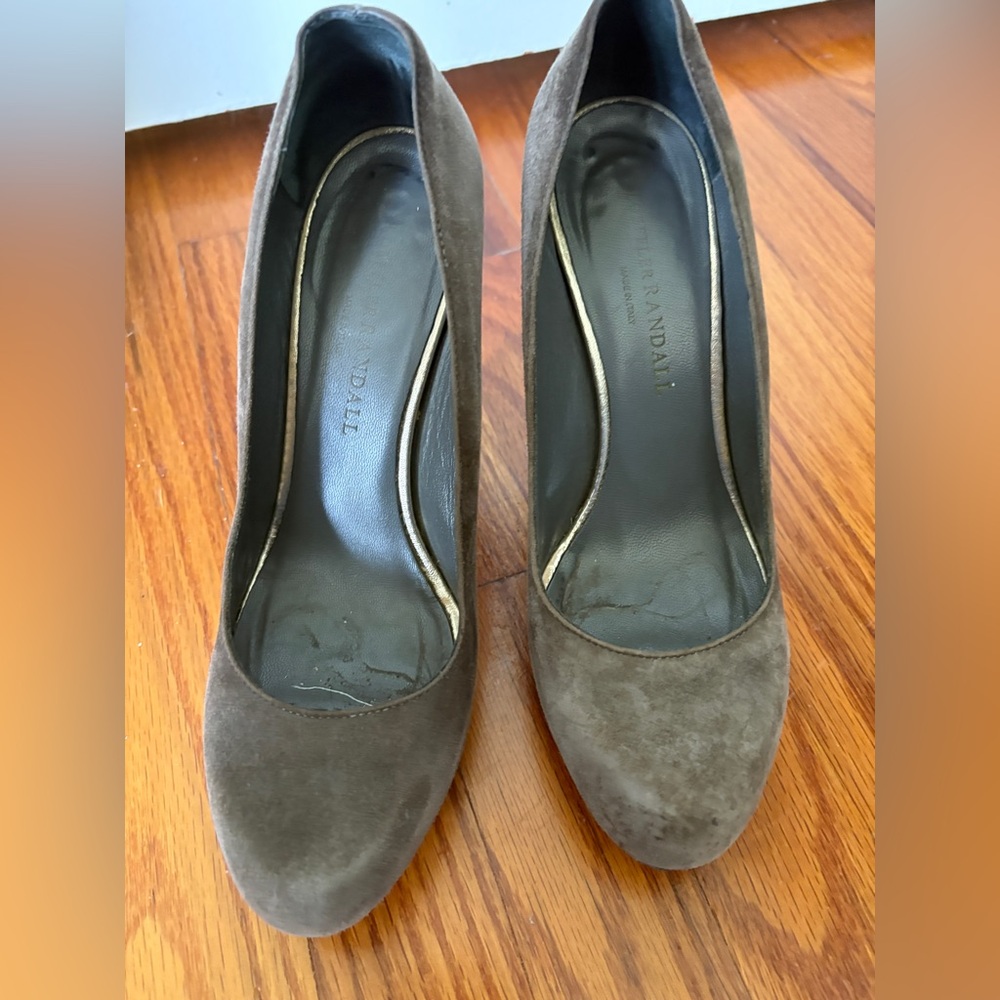 Loeffler Randall Wood Heel suede pumps